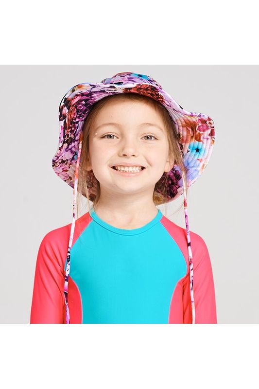 Girls Peoni Lycra Hat - Aqua Blu - Splash Swimwear  - 00-7, aqua blu, girls, girls 00-7, kids - Splash Swimwear 