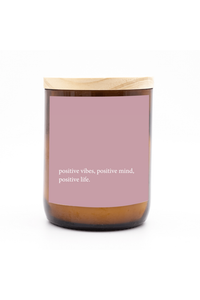 Heartfelt Quote Candle - Positive Vibes - The Commonfolk - Splash Swimwear  - candles, gifting, health & beauty, new arrivals, Nov22, the commonfolk - Splash Swimwear 
