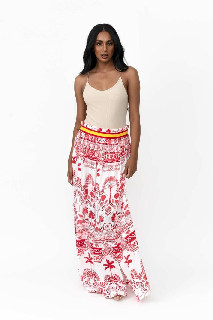 Possi the Label Camille Skirt Mediterranean - Red & White Splash Swimwear Skirts