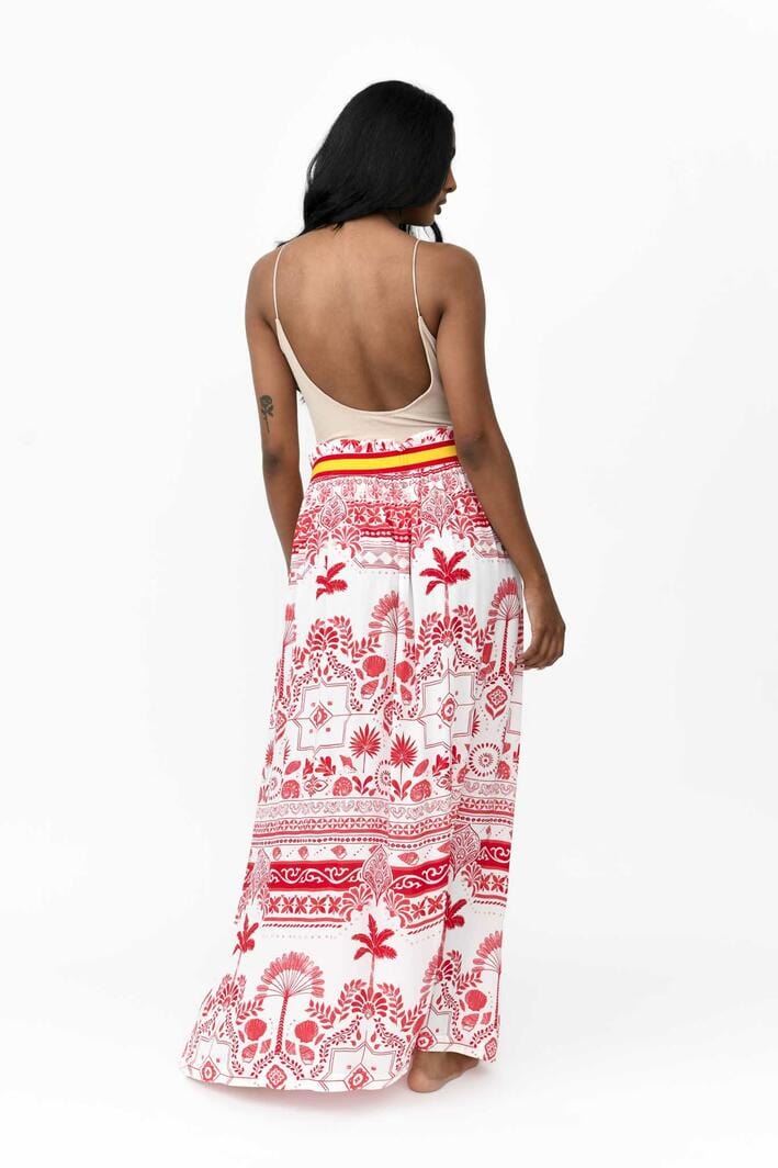 Possi the Label Camille Skirt Mediterranean - Red & White Splash Swimwear Skirts