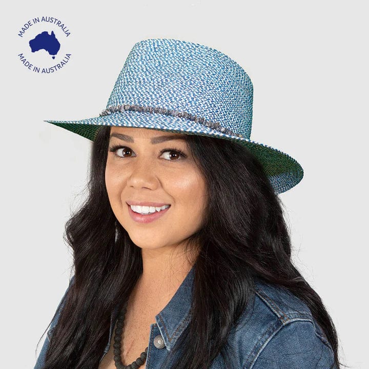 Rigon Headwear Brianna Fedora - Blue* RL861A Splash Swimwear Hats 9328897028756