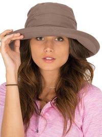 Rigon Headwear Cancer Council Essential Traveller Cotton Hat R52 Splash Swimwear Hats M/L / Mocha 9328897010065