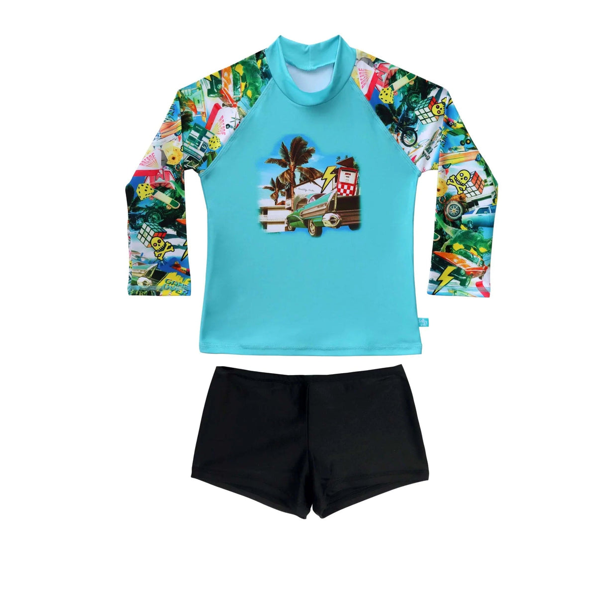 Salty Ink Kids Boys Mash Long Sleeve Rashvest Set Splash Swimwear kids