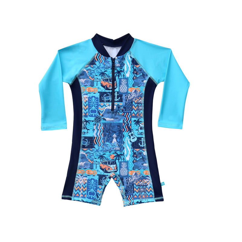 Salty Ink Kids Boys Tiki Onesie Splash Swimwear kids