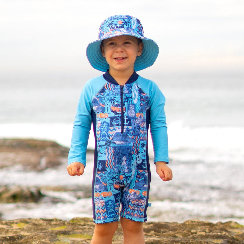 Salty Ink Kids Boys Tiki Onesie Splash Swimwear kids