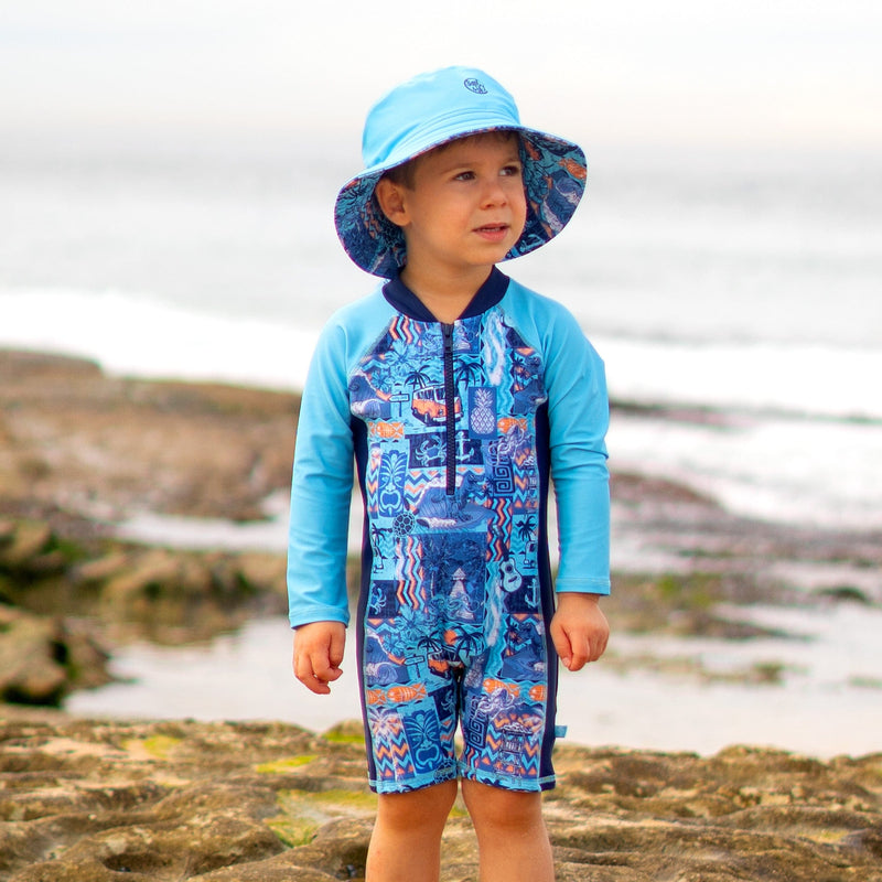 Salty Ink Kids Boys Tiki Onesie Splash Swimwear kids