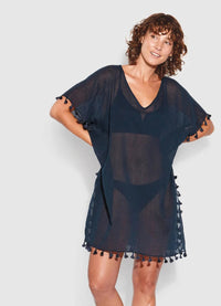 Seafolly Amnesia Kaftan 52162 Splash Swimwear Kaftans & Cover Ups O/S / Indigo 9337611751337