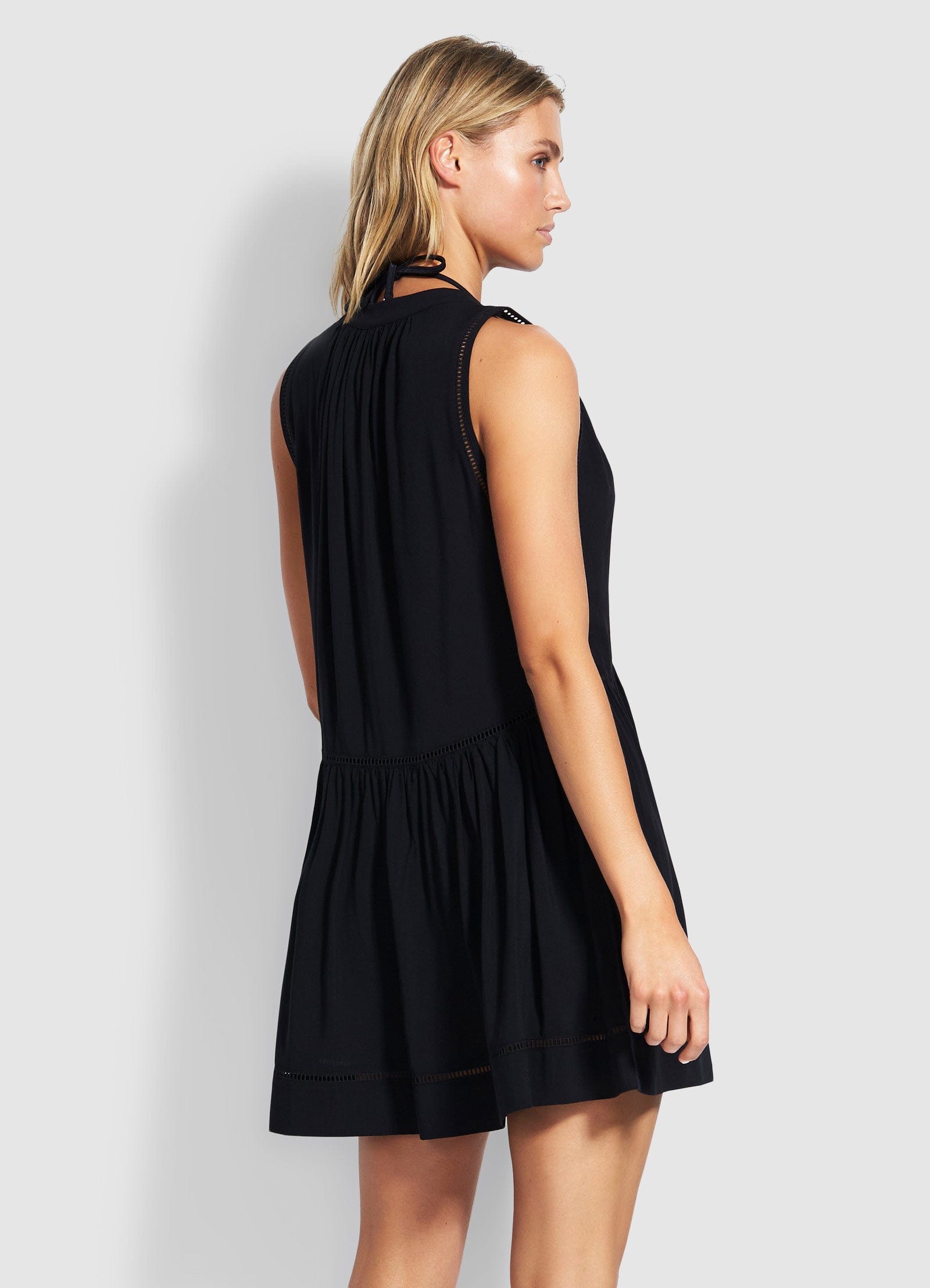 Seafolly Beach Basics Ladder Detail Dress - Black Splash Swimwear Dresses
