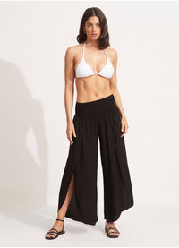 Beach Basics Shirred Waist Wrap Pant - Seafolly - Splash Swimwear  - Jan21, Pants, Seafolly, Womens, womens clothing, Womens Pants - Splash Swimwear 