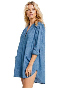 Boyfriend Beach Shirt - Seafolly - Splash Swimwear  - kaftans, kaftans & cover ups, Seafolly, women shirt, womens swim, womens swimwear - Splash Swimwear 