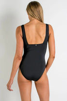 Sunseeker Basix Frill One Piece - Black Splash Swimwear One Pieces