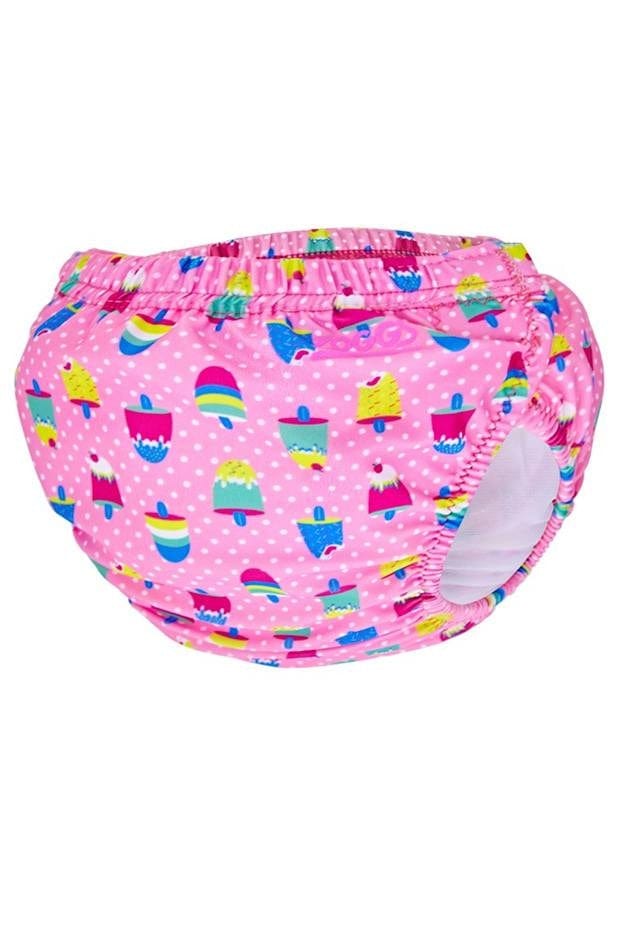 Zoggs Adjustable Swim Nappy 8026201OS Splash Swimwear Kids Swimwear Pink Ice Cream / O/S 5057046119727