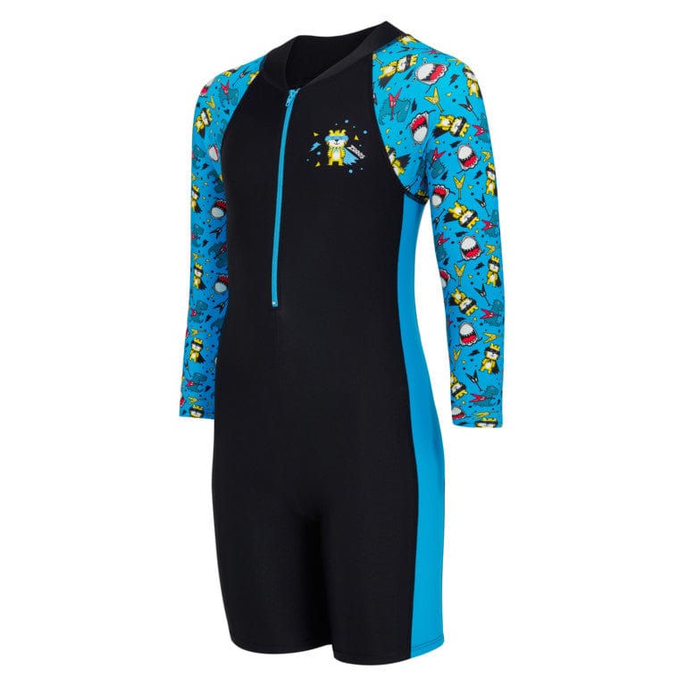 Zoggs Boys Rock Star Long Sleeve All In One Splash Swimwear kids