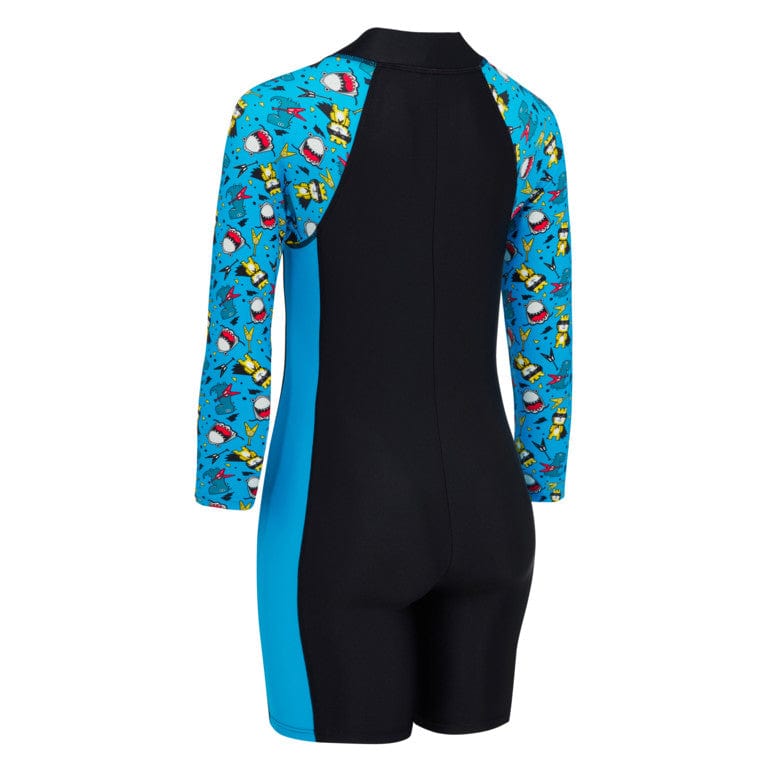 Zoggs Boys Rock Star Long Sleeve All In One Splash Swimwear kids